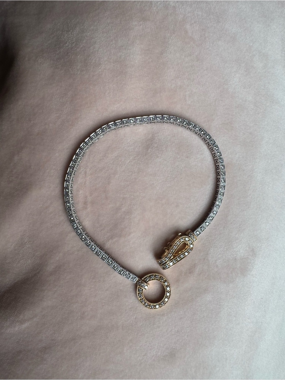 Simon G. Rose & white gold 1 CT Diamond Tennis Buckle bracelet